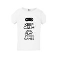 thumbnail image 1 of New Keep Calm And Play Video Games Computer Gamer Funny Toddler Kids T-Shirt Tee, 1 of 2
