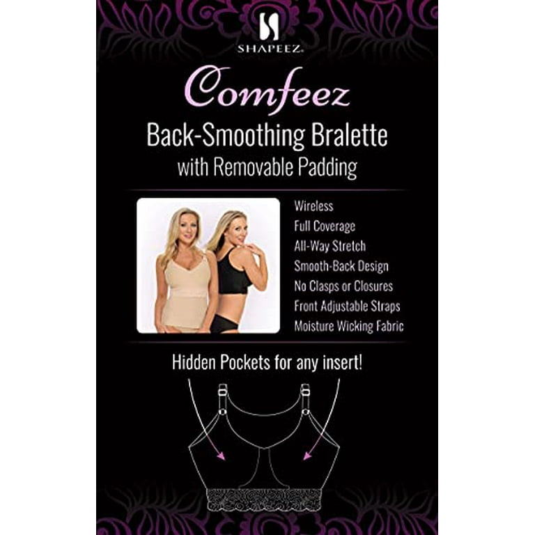 Shapeez - Comfeez Short Wireless Bralette for Women, Back
