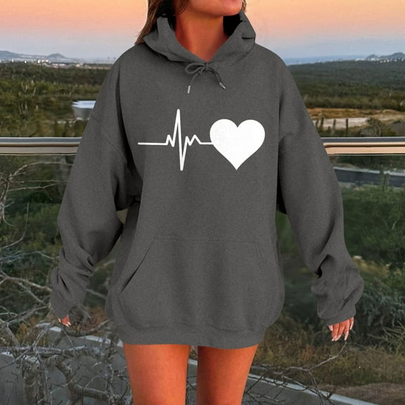 Resicozy Oversized Hoodies for Women 2025 Cute Hoodie Plus Size Graphic Basic Soft Sweatshirts Tops Fall Winter Trendy Dark Gray 3XL
