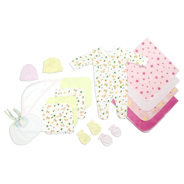 Bambini Newborn Baby Girls 17 Pc Layette Baby Shower Gift Set
