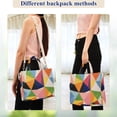 thumbnail image 4 of FORMRS Womens Corduroy Tote Bag Crossbody Shoulder Handbag with Pocket, Minimalist Triangles, 4 of 7