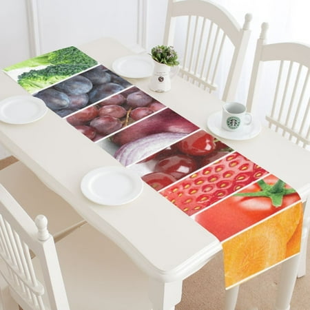 MYPOP Colorful Fruit Vegetable Table Runner Home Decor 14x72 Inch,Fresh Food Table Cloth Runner for Wedding Party Banquet
