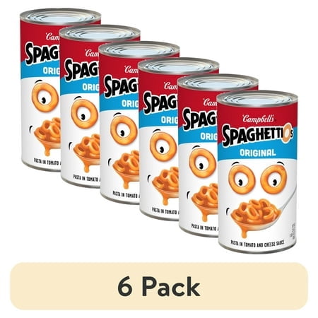 (6 pack) SpaghettiOs Original Canned Pasta, 22.4 oz Can