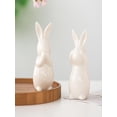 thumbnail image 2 of Meggemo Easter Hear No See No Speak No Evil Bunny Figurine Set Cute Decorative Ornament for Easter Home Desktop Shelf Holiday Party, 2 of 4