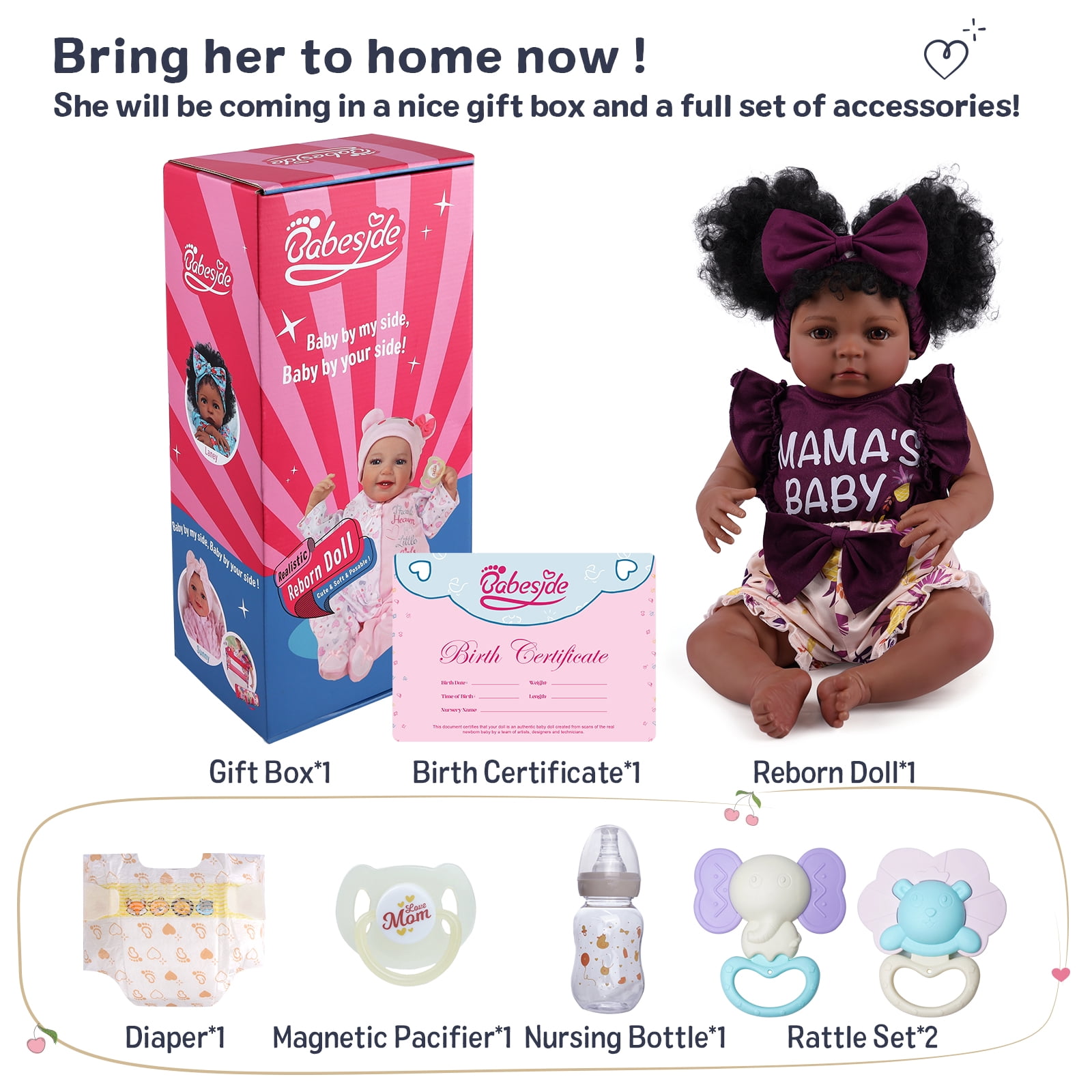 RSG Reborn Baby Doll - 20 inch Cute Soft Cloth Body Baby Doll Real life baby doll with all the accessories, perfect for cuddling, playing and gifting