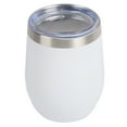 thumbnail image 2 of Taza de acero inoxidable 304 de 12 oz con forma de cáscara de huevo y aislamiento en forma de U, taza grande para vino con forma de cáscara de huevo, color blanco, 12 oz, 2 of 12