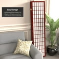 thumbnail image 6 of Red Lantern 6 ft. Tall Window Pane Shoji Screen - Rosewood - 5 Panels, 6 of 7