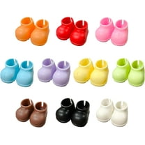 10 Pairs Cute Mini Doll Shoes for 17cm Dolls, Soft Silicone Rain Boots for Sitting & Standing, 10 Colors Doll Shoe Accessories