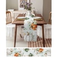 thumbnail image 6 of Table Runners 90 Inches Long Dress Scarves, Autumn Leaves Farmhouse Coffee/Dining/Kitchen Table Runner for Living Room, Thanksgiving Sage Green White Pumpkin 13x90 Inch, 6 of 7