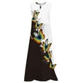 thumbnail image 3 of Innerwin Robes Longues Maxi Imprimé Floral Dames Été Plage Robe de Vacances Sans Manches Style Hawaïen 4TG, 3 of 4
