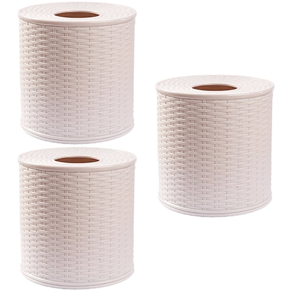 3 PCS Round Tissue Storage Tissues Paper Container Stylish Box Case