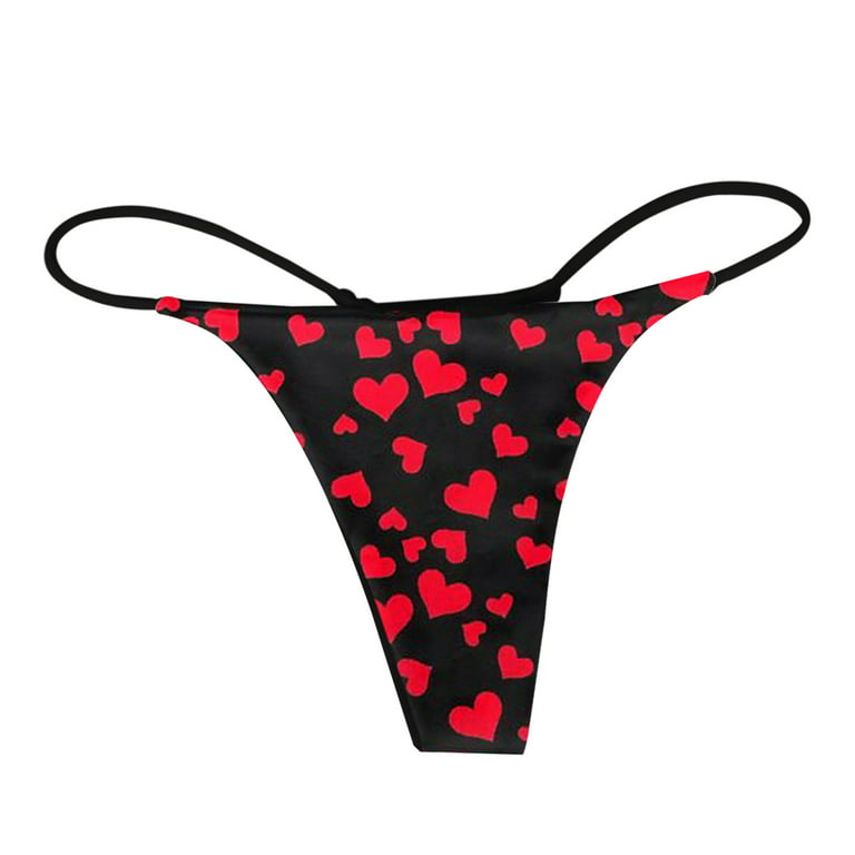 ZMHEGW Underwear Women Valentines Day Thong Low Rise Lace Comfy Thongs  Panties For Women 