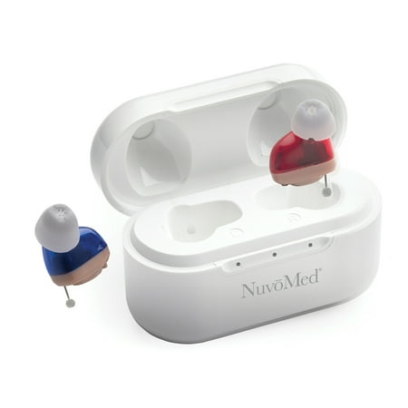 NuvoMed DigiEars Max CIC Digital Hearing Aids with Bluetooth and Charging Case, HSA-4/0142
