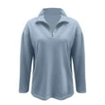 thumbnail image 4 of Nmmued Half Zip Pullover Women, Knit Tops for Women, Lightweight Sweaters for Women, Pullover Sweaters for Women, Going Out Tops for Women, Blue XXL, 4 of 4