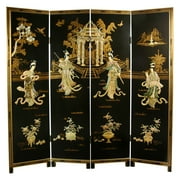 Oriental Furniture 6 ft. Tall Dancing Ladies Screen - 4 Panel