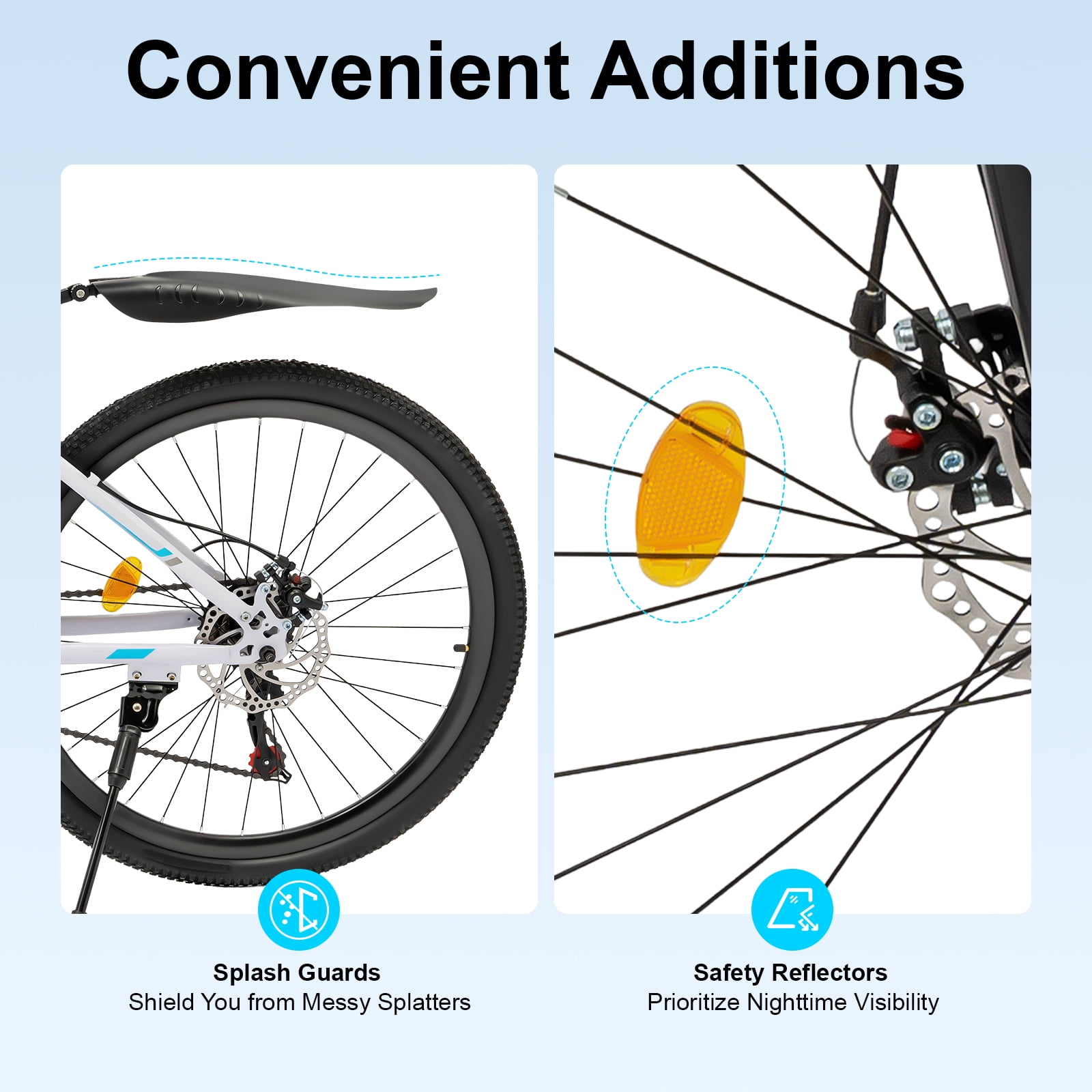 Miumaeov 26" Mountain Bike Folding 21 Speed Full Suspension High Carbon Steel Bike Bicycle Adjustable Saddle Height, Dual Disc Brakes Non-Slip Folding Bike, Adult/Men/Ladies Mountain Bike