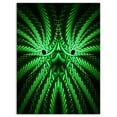 thumbnail image 2 of Glowing Green Fractal Flower in Black - Large Abstract Canvas Artwork, 2 of 3