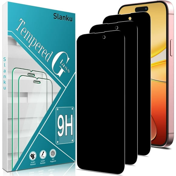 TEMOGU-(3 Pack) Privacy Screen Protector for iPhone 16 Tempered Glass, Anti Spy, Scratch Resistant, NO Bubbles, Case Friendly, Touch Sensitivity