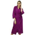 thumbnail image 1 of Bimba Robe Longue Unie pour Femmes Ceinture Douce en Coton Modal Peignoir Rond Uni, 1 of 6