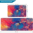 thumbnail image 2 of 2 Pieces Kitchen Rugs, Abstract Anti Fatigue Non Slip Foam Cushioned Royal Blue Orange Painting Art Comfort Indoor Floor Mat Runner Rug Set for Laundry Office Sink Bathroom (17"X48"+17"X24"), 2 of 5