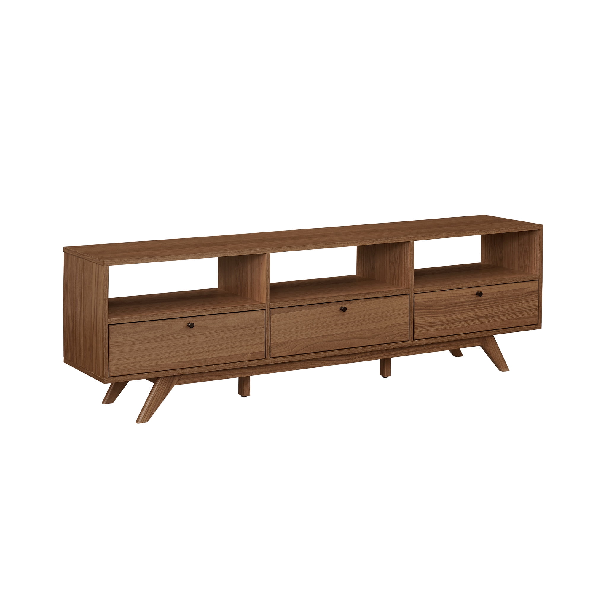 Walker Edison Mid-Century Modern Storage TV Stand for TVs up to 80”, Mocha