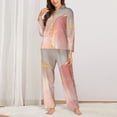 thumbnail image 2 of Fotbe Abstract Marble Texture Pattern Long Sleeve Pajama Set for Women,Sleepwear Set,2-piece Loungewear Set,Soft PJs Comfy Nightwear with Pockets -X-Large, 2 of 7