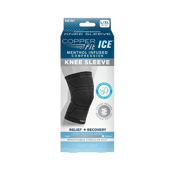 Copper Fit ICE Knee Sleeve Infused with Cooling Action & Menthol 2XL