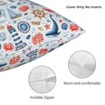 thumbnail image 3 of Pofeuu Watercolor Nautical Print Double-sided plush pillowcase Square Throw Pillow Covers Pillows Cover for Living Room Bedroom Sofa Couch Cushion Cover（No pillow core）-16"x16", 3 of 7