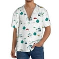 thumbnail image 7 of Lsque Cartoon House Car print Men's Cuban Collar Short Sleeve Shirt Summer Beachwear Casual Button Down Fashionable Vacation Leisure Shirt-Large, 7 of 7