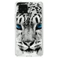 thumbnail image 1 of DistinctInk Clear Shockproof Hybrid Case for Google Pixel 4 (5.7" Screen) - TPU Bumper, Acrylic Back, Tempered Glass Screen Protector - Snow Leopard Blue Eyes - Animal Print, 1 of 1