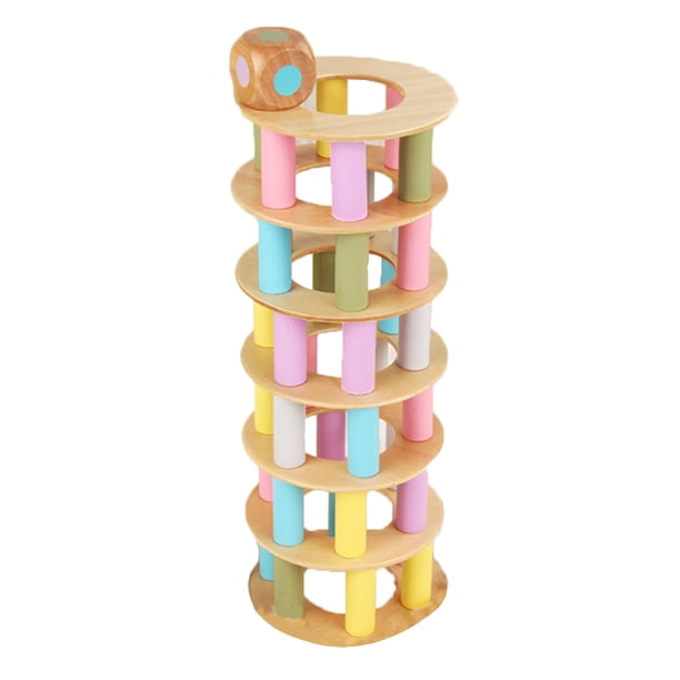 Worallymy, juguetes de madera de Color caramelo, bloques de madera, torre inclinada, juego de juguete, familia/fiesta, extracto divertido, regalo de bloques de construcción Worallymy JD735799885
