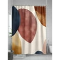 thumbnail image 5 of Abstract Graffiti Circle Shower Curtain Set ，Waterproof Fabric Shower Curtains Vintage Brown Blue Watercolor Art Shower Curtains for Bathroom,Bathroom Decor 60"x72", 5 of 6