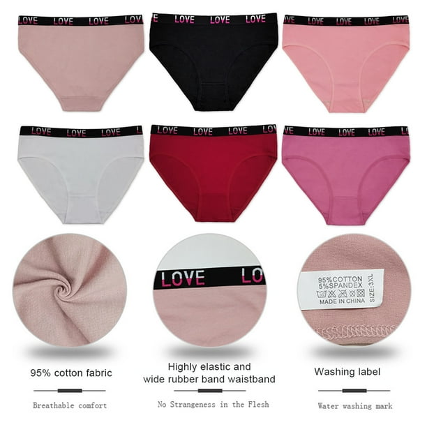 Guardurnaity 12 piezas de calzoncillos para mujer reemplazo de Color solido cintura media punto transpirable lenceria para ninas y mujeres Ropa interior 2XL Walmart en linea