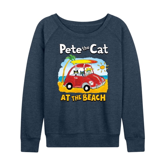 Pete The Cat - At The Beach - Women's Lightweight French Terry Long Sleeve Shirt