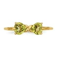 thumbnail image 4 of 14K Yellow Gold Ring Band Birthstone (08) August Peridot Heart Green, Size 7, 4 of 5