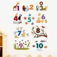 thumbnail image 1 of Adhesivo de pared con dibujos animados de animales del 1 al 10, educativo, PVC, 1 of 3