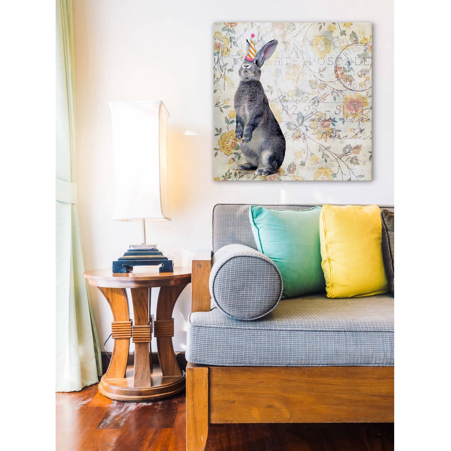 Marmont Hill "Party Rabbit" by Morgan Jones Painting Print on Wrapped Canvas