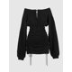 thumbnail image 2 of Vestido corto plisado de manga larga con hombros descubiertos para mujer, traje Sexy de estilo callejero para fiesta, primavera y otoño, 2023, 2 of 3