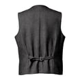 thumbnail image 5 of Jerdar Men's Solid Lapel Waistcoat, Single Breasted Multi Pocket Sleeveless Vest Formal Casual Suit Vest for Wedding Party, 5 of 7