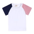 thumbnail image 4 of JAKANYQ Toddler Kids Baby Boys Girls 2PCS Tracksuit Summer Outfits Color Block T-Shirt Short Sleeve With Shorts Sets Navy 3-4 Years, 4 of 5
