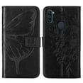 thumbnail image 2 of Galaxy A11 Phone Case, Dteck Embossed Butterfly Magnetic Flip PU Leather Wallet Foilo Case Stand Protective Cover with Hand Strap [Built-in card slots/money pocket] for Samsung Galaxy A11, Black, 2 of 5