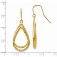 thumbnail image 5 of 14K Yellow Gold Polished and Textured Shepherd Hook Earrings, 5 of 5