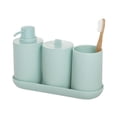 thumbnail image 3 of iDesign Cade 4-Piece Bathroom Accessory Set, Soft Aqua, 3 of 5