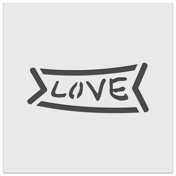 Love Banner DIY Cookie Wall Craft Stencil - 3.5 Inch