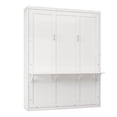 thumbnail image 4 of Murphy Bed Cabinet Bed, Space-Saving Folding Wall Bed with Desk Combo Perfect for Guest Room, Study, Office, Pine Wood, White, 4 of 9