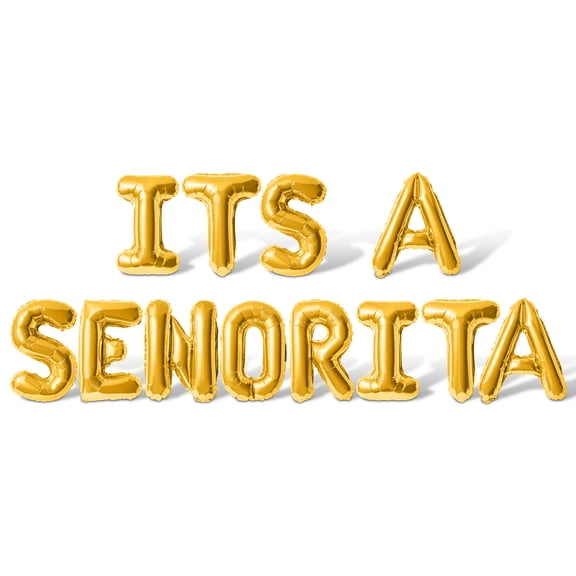 Letter Balloons - ITS A SENORITA 16" Inch Alphabet Letters Foil Mylar Balloon Baby Shower Party Banner (Gold)