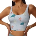 thumbnail image 2 of Haiem Turtles And Shells Pattern Womens Sports Bra - U Neck Padded Low Impact Yoga Bra Workout Crop Top Gym Moisture-Wicking Workout Vest -Large, 2 of 9