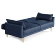 thumbnail image 4 of Sofá Cama Makora Anicka con Memory Foam Color Azul Lino Respaldo Reclinable de 3 Posiciones, 4 of 7