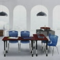 thumbnail image 3 of Regency 60x30 Mobile Adjustable Classroom Table- Mahogany & 2 Andy 18 Stack Chairs- Blue, 3 of 8
