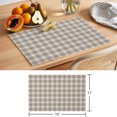 thumbnail image 2 of Khaki Gingham Placemats Set of 6 Farmhouse Buffalo Plaid Checkered Place Mats Indoor Wipeable Table Mats Washable Cloth Dining Table Placemats for Kitchen Holiday Party Home Decor 13x19 Inch, 2 of 3